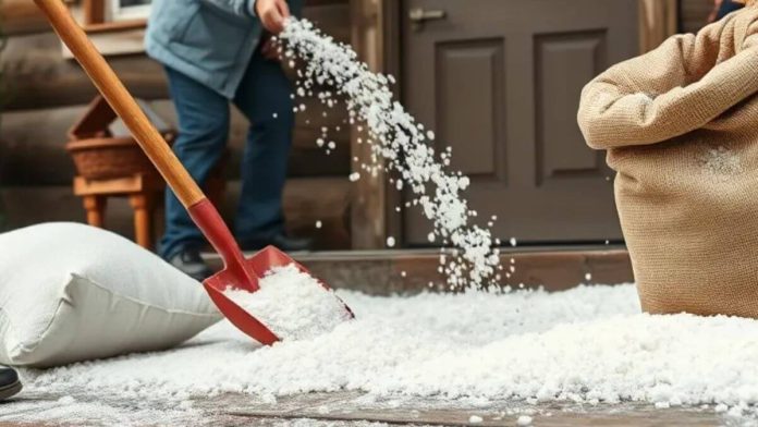 Toneladas de sal en paracuellos para prevenir las heladas