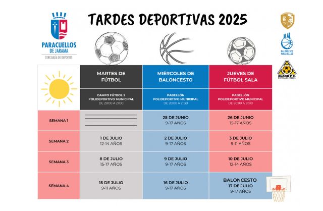 Paracuellos de Jarama lanza ‘Tardes deportivas’: nueva propuesta de ocio veraniego gratuito para los jóvenes del municipio 1 tardes deportivas 2025
