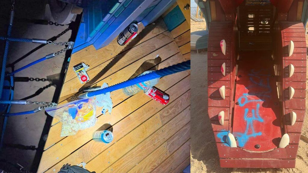 Nueve jóvenes denunciados por vandalizar el parque de las Cornisas de Paracuellos antes de su inauguración 1 VANDALISMO PARACUELLOS PARQUE CORNISAS
