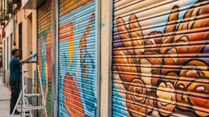 Paracuellos grafitis cierres comercios
